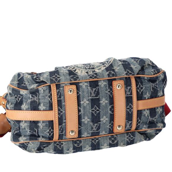 Louis Vuitton Porte Epaule Raye MM Monogram Denim Shoulder Bag M95334 Blue - Picture 7 of 8